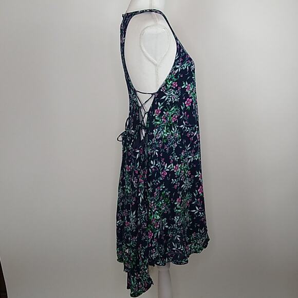 Entro Floral Lace Up High Low Boho Dress Large - Picture 4 of 11